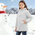 thumbnail image 7 of Cethrio Girls Puffer Jackets, Zip up Lightweight Warm Mid-length Winter Coats Outerwear White Size 5T, 7 of 7