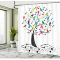 thumbnail image 4 of Ambesonne Music Shower Curtain, Tree with Notes Happiness, 69"Wx70"L, Multicolor, 4 of 4