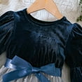 thumbnail image 6 of KYAIGUO Baby Toddler Silk Velvet Dress for Girls,Kids Long Sleeved Princess Mesh Skirt Tutu Tulle Onesies Bow Dress for 1-7Y, 6 of 9