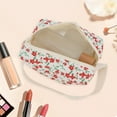 thumbnail image 5 of Unique Bargains 1 Pc Gardenia Style Drawstring Makeup Bag for Vacation Red Polyester, 5 of 6