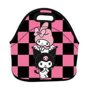 Kuromi & My Melody Neoprene Lunch Bags Reusable Lunchbox Food Container Insulated Lunch Box Tote Bags
