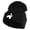 Black, variant on Bowling Pins Iron on Patched 12 Inch Long Knitted Beanie - Heather Charcoal OSFM