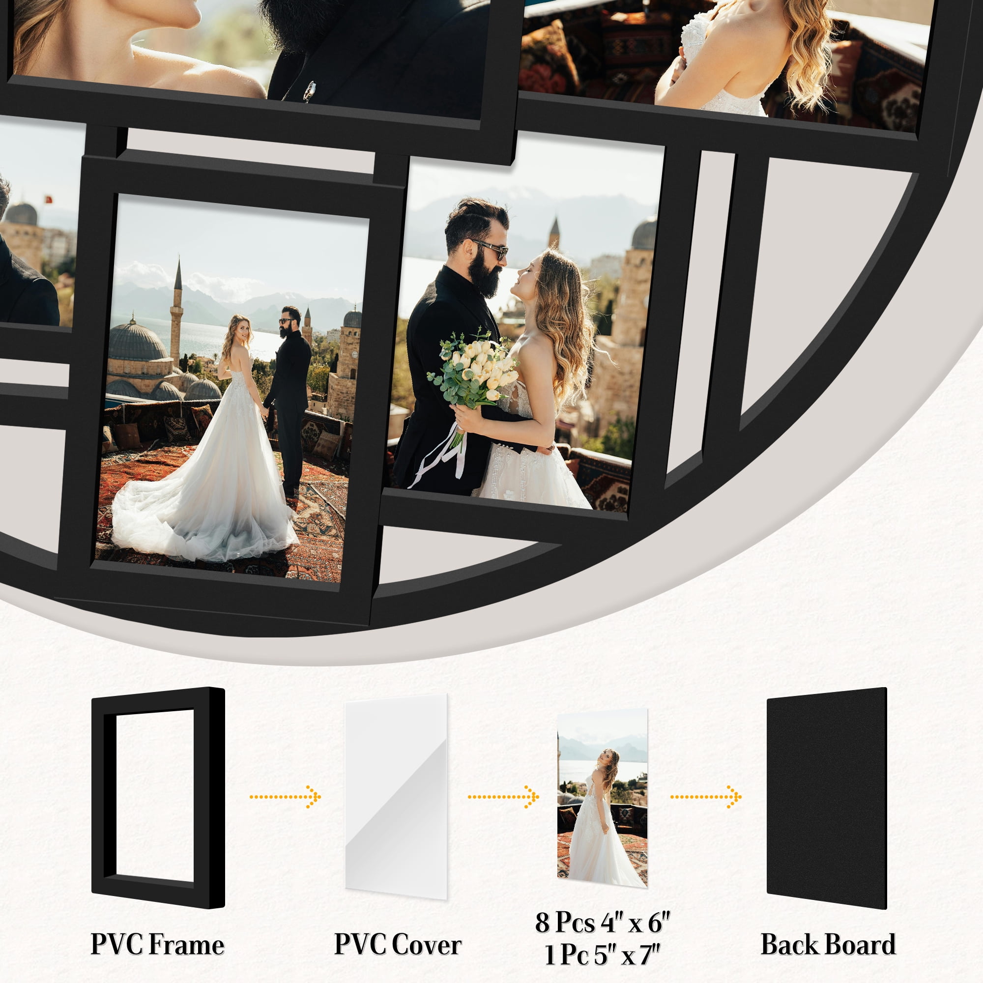 Picture Frames 9 Photo Frame Combination Home Design Wedding Photo Frame Collage and Wall Décor Wall Decoration Wooden Picture Frame Photo Frame for Desk