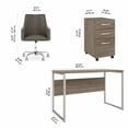 thumbnail image 3 of Hybrid 48W Desk and Chair Set with Drawers in Modern Hickory - Engineered Wood, 3 of 7