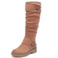 thumbnail image 2 of LOVE STEETLY Women's Slouchy Knee‑High Riding Boots, Round Toe Platform Side Zipper Casual Versatile Comfort Boot., 2 of 7