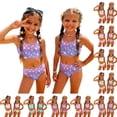 thumbnail image 2 of CCRFTGI Swimsuit for Kids Girls Size 6-7 2 Piece Set Swimming Bathing Suits Beach Vacation Stars Bikinis Summer Cute Girls Fashion Swimsuits Swimwear Green 7-8 Years, 2 of 9