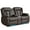 Brown, variant on WISHDEER Power Loveseat Recliner Sofa Home Theater Seating with Console Reclining Loveseat for Living Room Sofa RV Couch with LED Lights USB