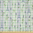 thumbnail image 2 of Ambesonne Paris Fabric by the Yard Microfiber, Lavender Eiffel Pastel, 3 Yards, Pale Green Lavender, 2 of 2