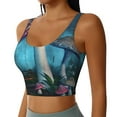 thumbnail image 2 of Kdxio Fantasy Mushrooms Print Workout Crop Tank Top for Women Racerback Yoga Tank Tops Athletic Sports Shirts Exercise Undershirts, 2 of 9