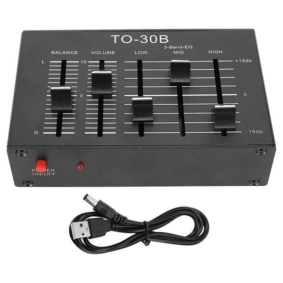 3 Band EQ Equalizer Low Noise Volume Control High Medium Low 3 Band Sound Channel for Turntables, Sound Cards,Guitars