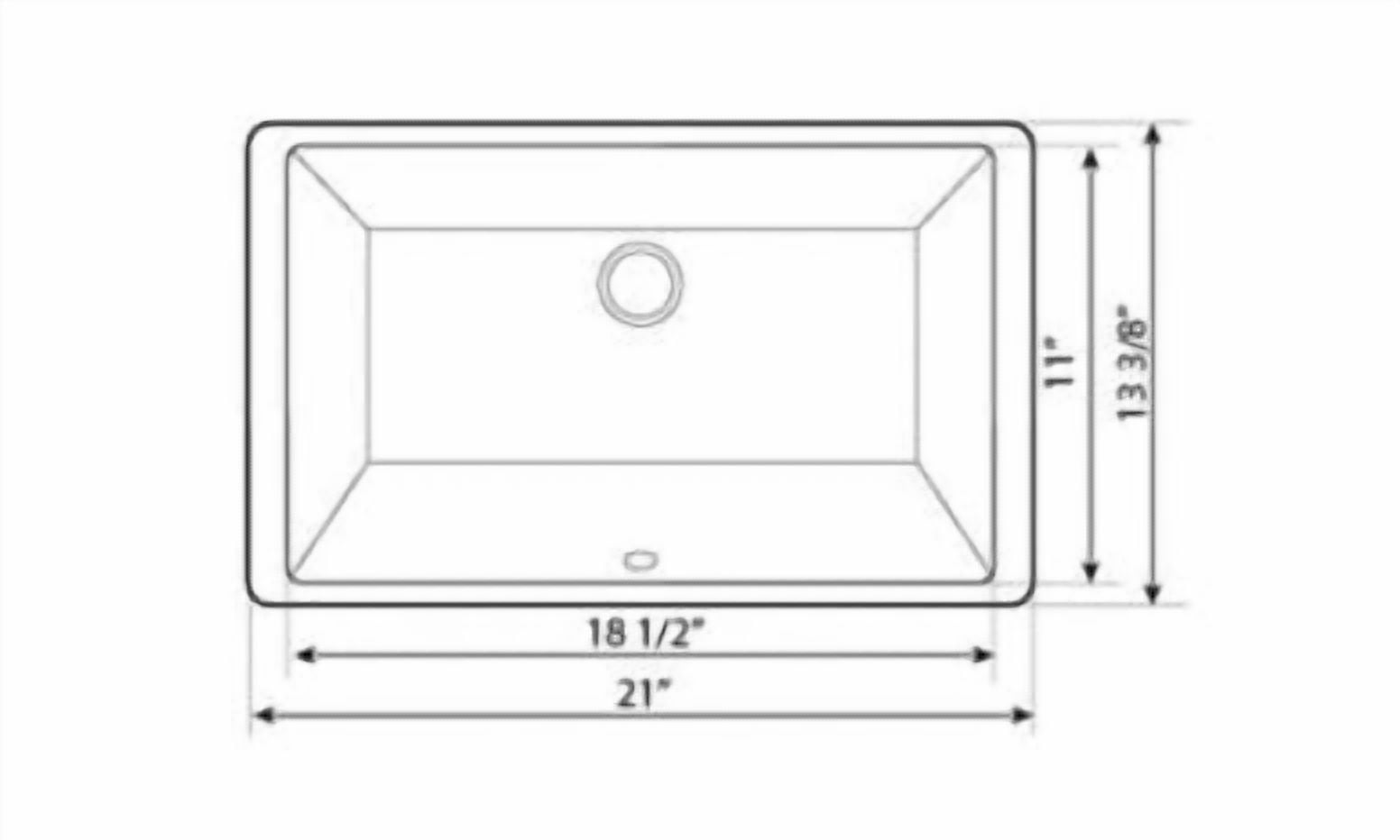 Miseno MNO2113RUBWH Rectangular 21" X 13" Undermount Bathroom Sink - White