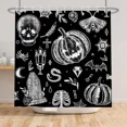 thumbnail image 6 of Tchckioa Shower Curtain for Bathroom,Privacy Protection Hooks Bath Curtain(72x72 Inch,Black and White,Halloween), 6 of 8