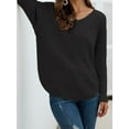thumbnail image 2 of JINMGG V Neck Sweaters for Women Fall Winter Clearance,Women's Long Sleeve Solid Color Top V-neck Sweater V-neck Sweater, 2 of 3