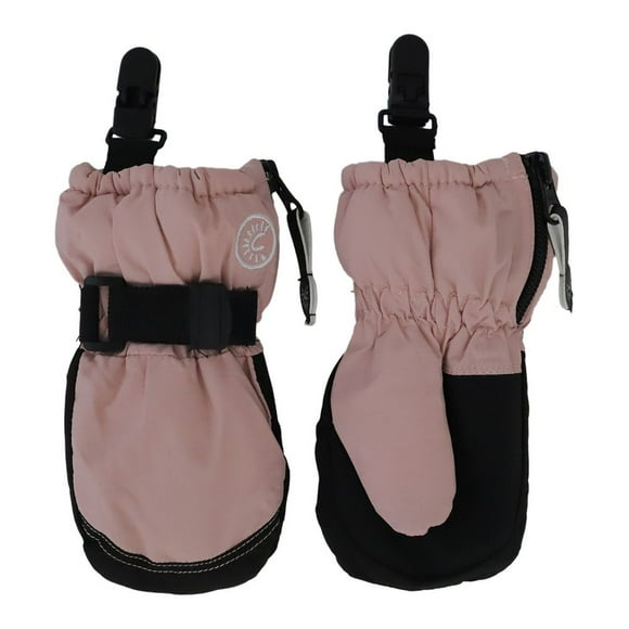 Calikids Mitaines d'Hiver Imperméables avec Clips de Manchette - Rose (L)