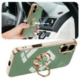thumbnail image 3 of for iPhone 16 Case with Ring Holder, iPhone 16 Cover, Kickstand Magnetic Plating Frame TPU Shockproof Anti-Scratch Slim Girls Women Men Case Cover for iPhone 16, Fruitgreen, 3 of 5