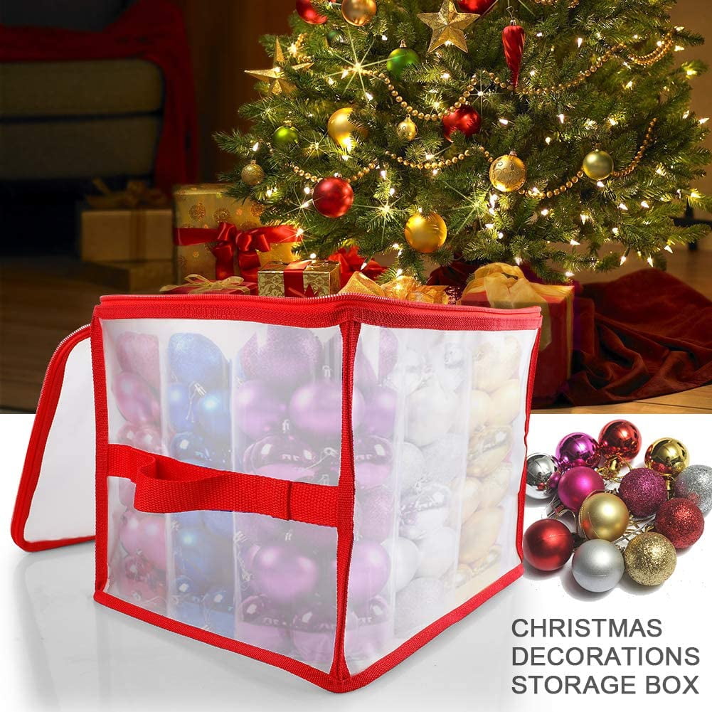 Christmas Storage Box Decoration Organiser tree Ornaments Ball 64 Baubles bauble 