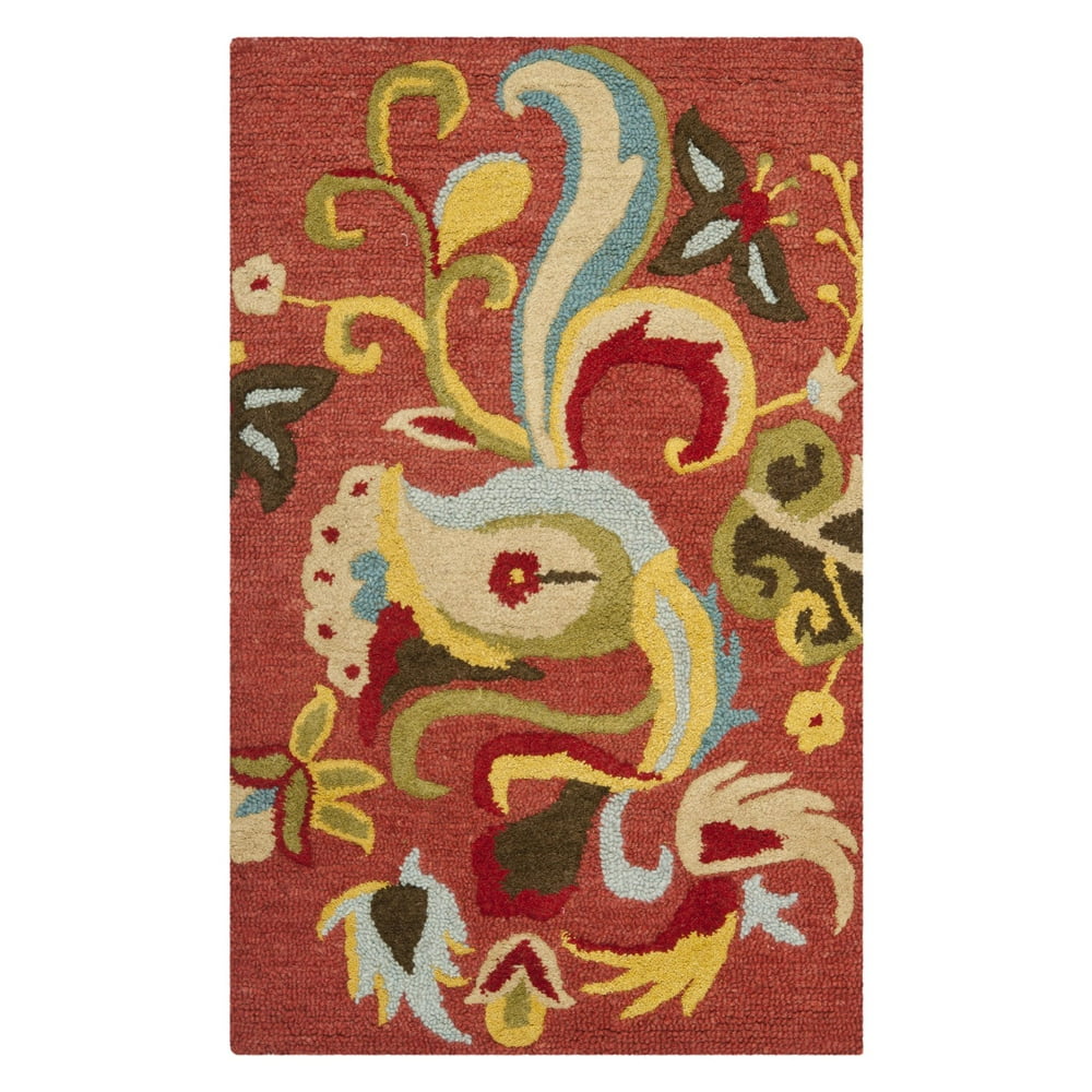 Country Round Woolen Area Rug in Multicolor (4 ft. Dia.)
