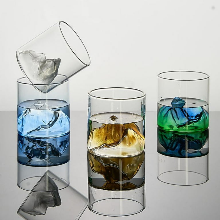 6Oz Mountain Whiskey Glass,Handmade Crystal Mountain Range