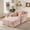 Pink, variant on QuzyAor 65.4" Corduroy Boneless Chaise Lounge Sofa, Oversized Reading Chair with 3 Pillows, Deep Seat for Living Room Bedroom, Black