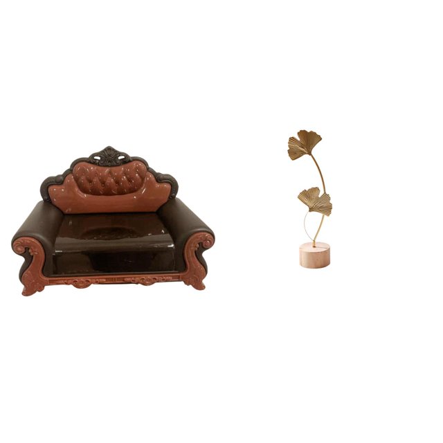 Sofá en miniatura para muñecas,Muebles de casa de muñecas,modelo de sofá europeo,decoración,Escultura de hojas,Estatua de hoja de metal Escultura de hoja Decoración del hogar,Figura de