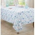thumbnail image 3 of Fennco Styles Coastal Seashells Tablecloth 65" W x 104" L - Blue Sealife Nautical Table Cover for Dining Room Decor, Everyday Use, Summer Gathering, Banquets, and Special Occasions, 3 of 4