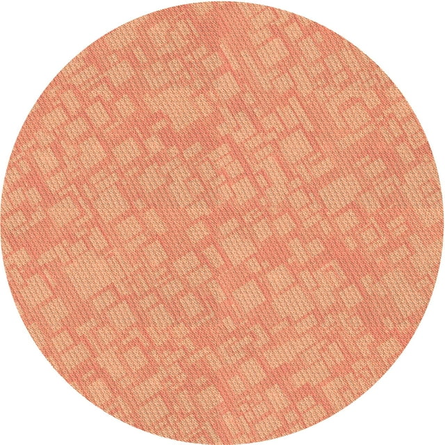 Ahgly Company Machine Washable Indoor Square Transitional Bright Orange Area Rugs, 3' Square