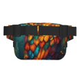 thumbnail image 3 of Fotbe Colorful Owl Forest Cangurera Cuadrada con Estampado de Doble Capa, Bolsa de Cintura Ajustable Mini para Hombres y Mujeres, 3 of 9
