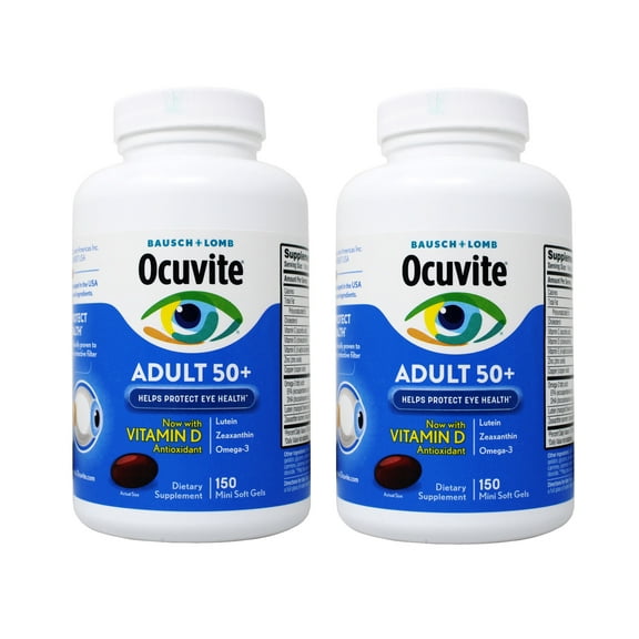 Bausch & Lomb Ocuvite Adult 50  Eye Vitamin & Mineral Supplement - 150 Softgels - 2 Pack