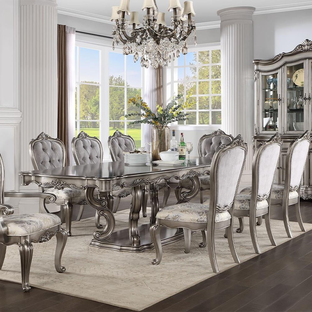 Acme Furniture Rocky Dining Table, Gray Oak. (Chairs