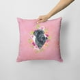 thumbnail image 2 of Carolines Treasures CK4178PW1414 Giant Schnauzer Pink Flowers Fabric Decorative Pillow  14Hx14W multicolor, 2 of 4