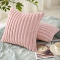 thumbnail image 4 of Cozy Faux Fur Throw Pillow Covers 12x20 Set of 2 Decorative Soft Plush Striped Lumbar Modern Farmhouse Boho Couch Pillow Cases with Velvet Back for Sofa Bed Living Room, Sage Green, 4 of 9