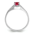 thumbnail image 2 of Solid 14k White Gold 6x4mm Oval Ruby Engagement Ring Size 8, 2 of 4