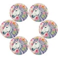 thumbnail image 3 of Coolnut 6PC Place Mats Watercolor Unicorn Flowers Round Placemat Heat-Resistant Placemats Dining Table Mat Circle Shape 15.4" for Kitchen/Dinner/Party/Restaurant Home Decor Gifts, 3 of 7