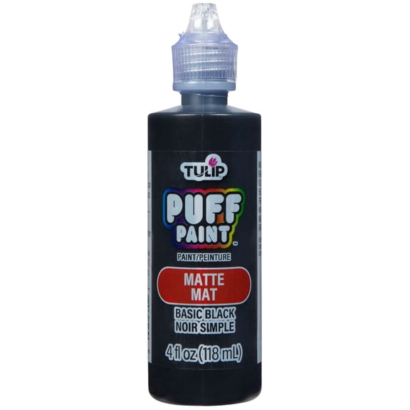Tulip Dimensional Fabric Paint – Matte Black, 4 fl oz, Permanent Craft Paint for Clothes & DIY Projects