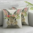 thumbnail image 3 of Nawypu  Easter Pillow Covers  Easter Pillow Case Rabbit Bunnies with Eggs Canvas, Throw Pillow Covers Zippered Square, 3 of 5