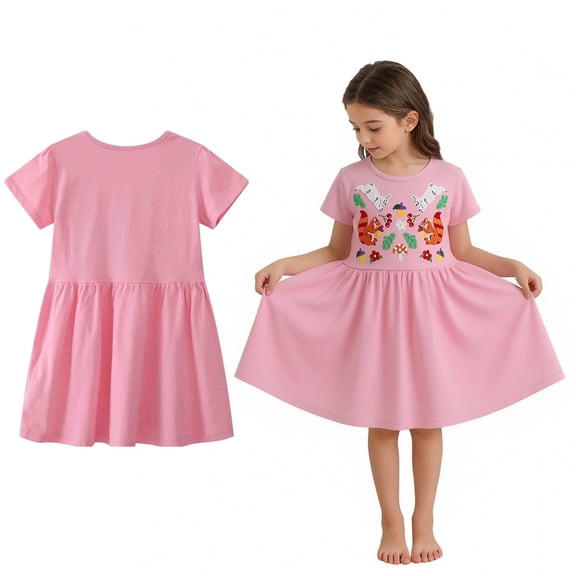 Toddler Girls' Dresses Easter Outfit Round Neck Tank Top Summer Dresses For Kids Girls Easter Dresses Size 2-3 Years