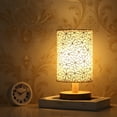 thumbnail image 3 of Linen Table Lamp Modern Beige Touch Control LED Linen Night Light Warm White Bedside Lamp USB Powered for Bedroom Living Room Decoration, 3 of 6