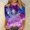 012 Purple, variant on Oplxuo Christmas Shirts for Women 2025 Christmas Tree Printed 3/4 Length Sleeve Shirts Round Neck Loose Fit Blouses