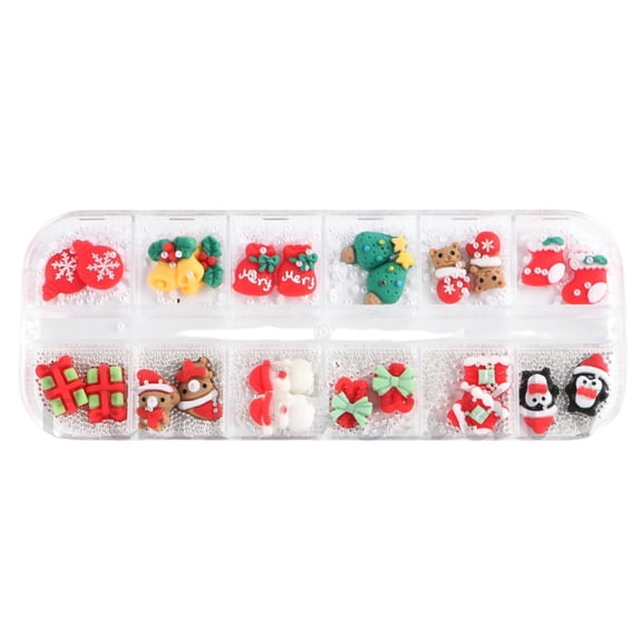 1 Box Of Christmas Nail Decoration Penguin Snowman Style Christmas Nail Decoration Nail Salon