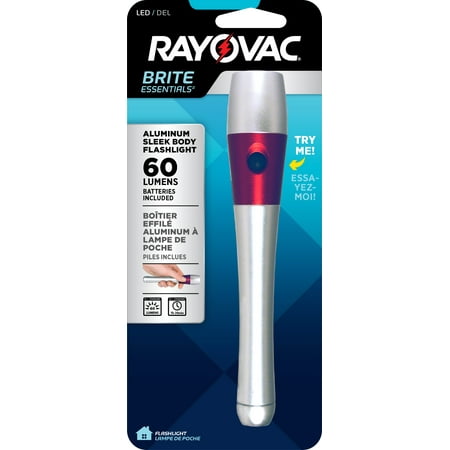 Rayovac Brite Essentials 2AA LED Sleek Body Flashlight (Best Aa Led Flashlight)