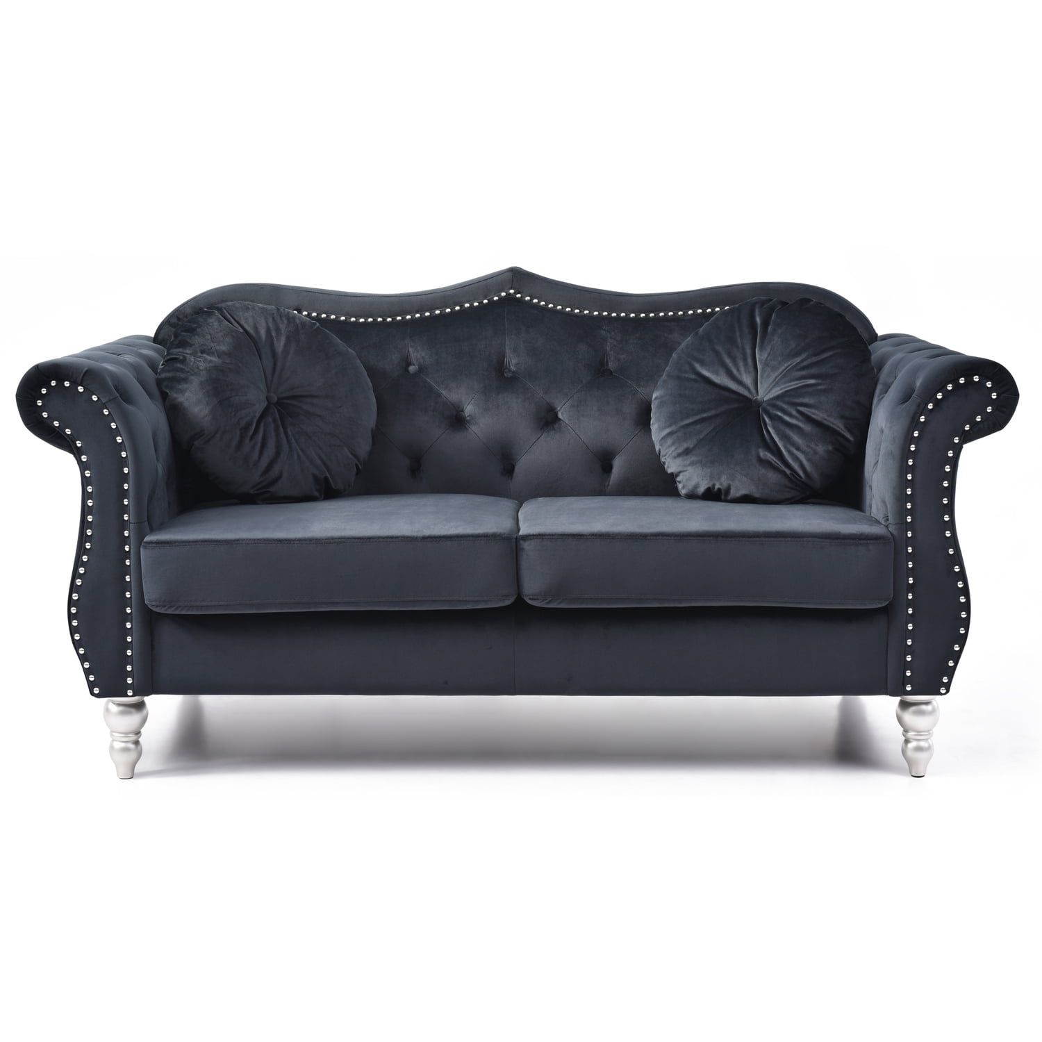 Glory Furniture Hollywood Velvet Loveseat in Black