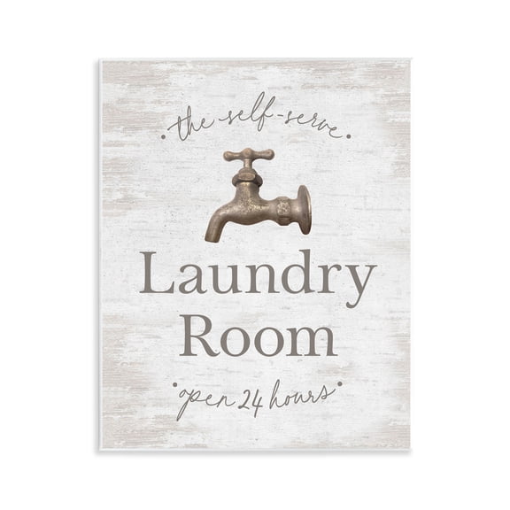 Stupell Industries Distressed Laundry Room Typography Painting Unframed Art Print Wall Art, 11 x 14