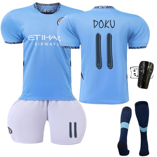 Maillot de Soccer Garçons Filles Enfants DOKU 11 RODRIGO 16 GREALISH 10 MAHREZ 26