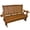 3-seat Teak Tone, variant on Innovaze Wooden Patio Glider, with Cup Holders, High Back and Deep Contoured Seat, Solid Fir Wood, Heavy Duty 800 LBS (Teak Tone, 3-Seater)
