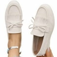 thumbnail image 5 of Xfvqtps Slip on Loafers Womens Casual Shoes Bow Detail Moccasins Round Toe Flat Shoes Comfortable Walking Shoes for Women Beige, 5 of 9