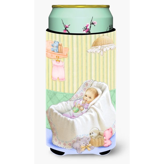 Carolines Treasures APH7093TBC  Baby in Crib Tall Boy Beverage Insulator Hugger  Tall Boy multicolor