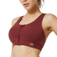 thumbnail image 3 of Yvette Women Strappy Zip Front Sports Bra High Impact Workout Bra for Running Spinning Dancing,Black,L, 3 of 9