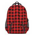 thumbnail image 3 of Red and Black Checkered Pattern Backpack for School, Cute School Bag with Adjustable Shoulder Straps and Padded Back, 16.9"x12.6"x5.9", 3 of 5