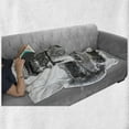 thumbnail image 6 of Vintage Soft Flannel Fleece Throw Blanket, Old Photo of Auguste Vitu Monument in Paris French Heritage Retro Picture, Cozy Plush for Indoor and Outdoor Use, 60" x 80", Black and White, by Ambesonne, 6 of 6