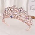 thumbnail image 2 of Nvzi-c Wedding Tiara for Bride Princess Tiara Headband Bridal Crown,Crystal Rhinestone Hair Jewelry Decor for Queen Bride Birthday Prom Wedding Pageant Halloween Costume Party(AB), 2 of 2